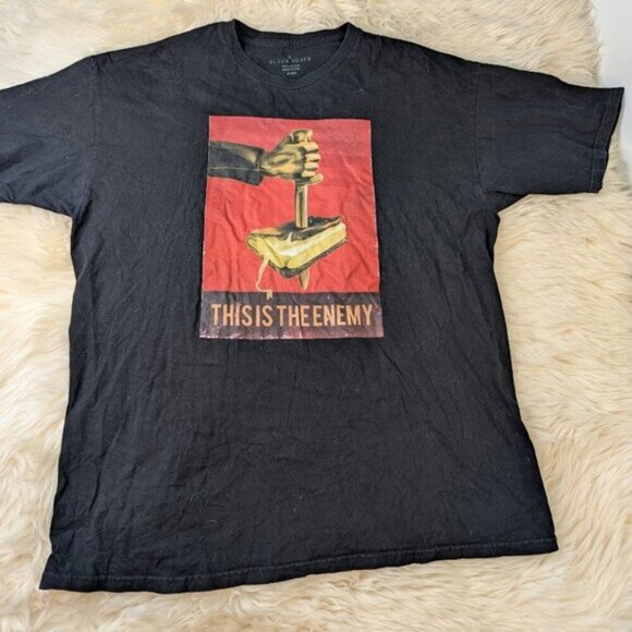 Black Scale This Is The Enemy Graphic T Shirt Men Size XL - Picture 1 of 6